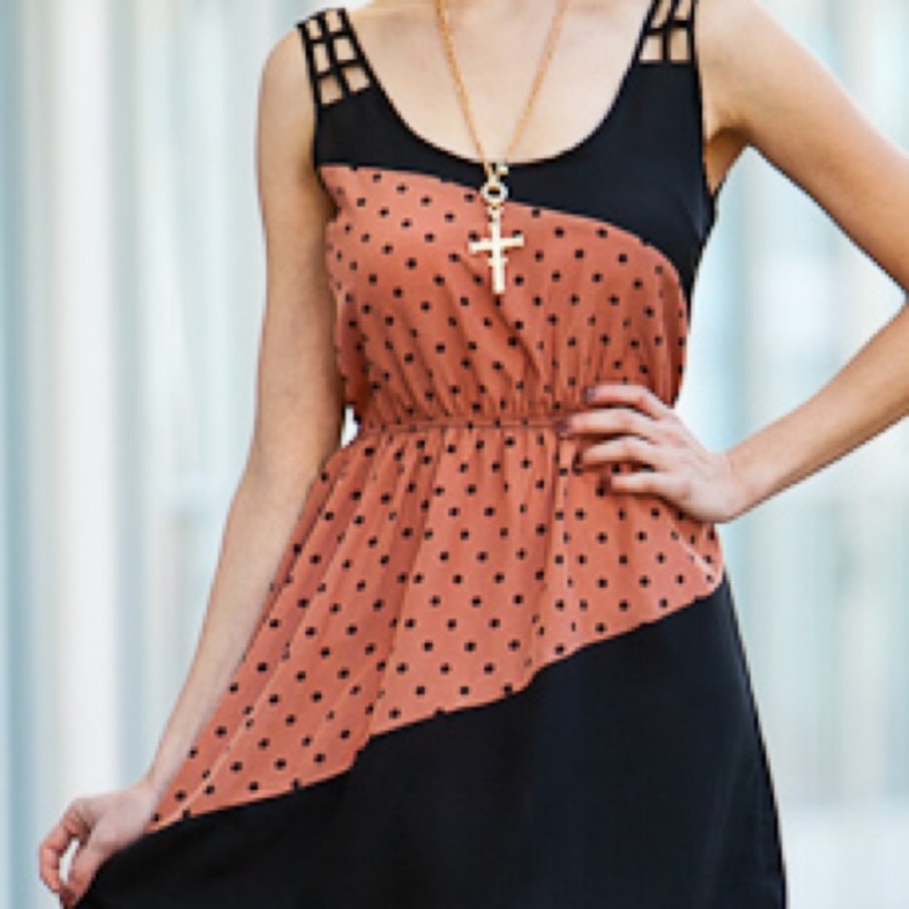 Polka Dot Cut Out Dress